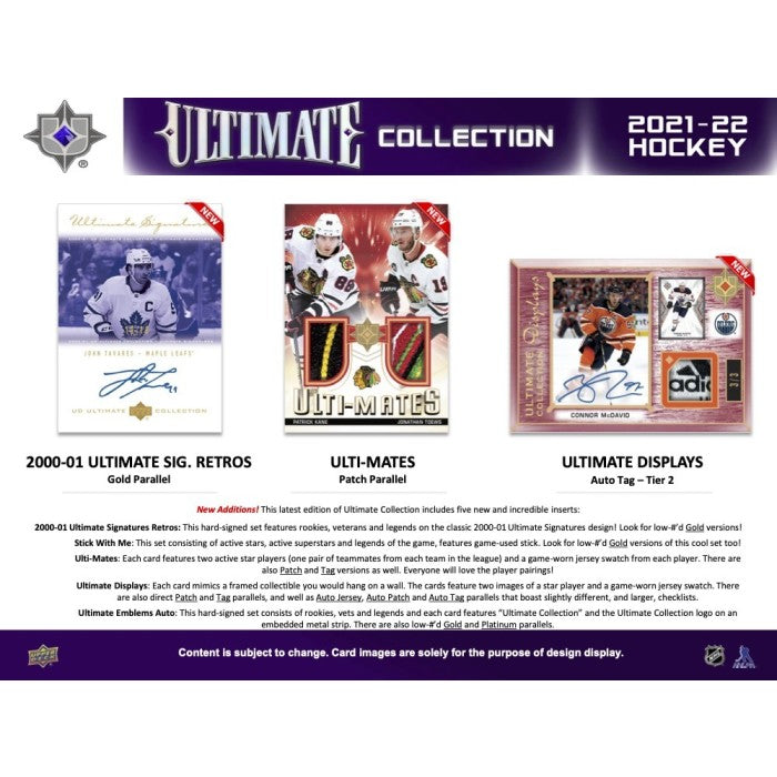 2021-22 UPPER DECK ULTIMATE COLLECTION HOCKEY HOBBY BOX