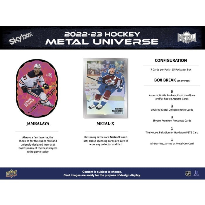 2022-23 UPPER DECK SKYBOX METAL UNIVERSE HOCKEY HOBBY BOX