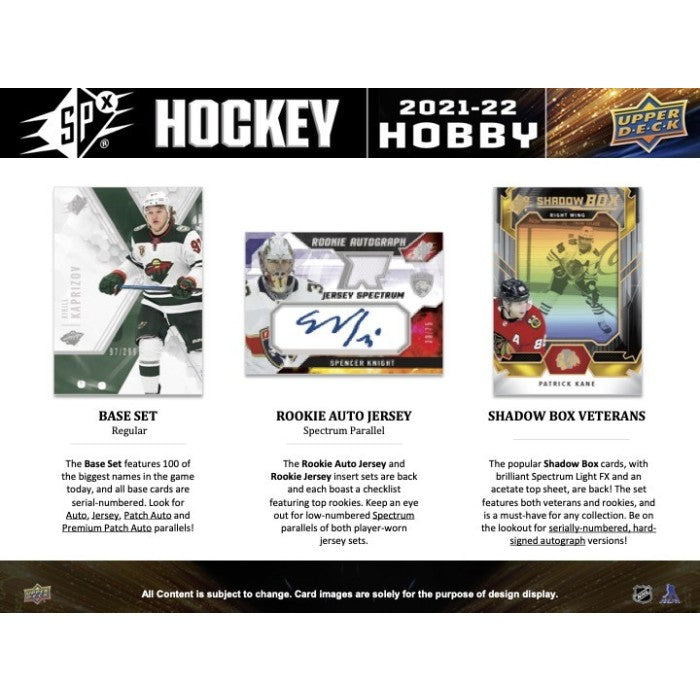 2021-22 UPPER DECK SPX HOCKEY HOBBY BOX