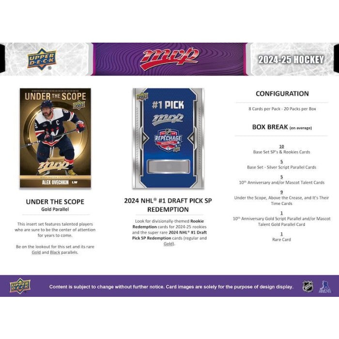 2024-25 UPPER DECK MVP HOCKEY HOBBY BOX